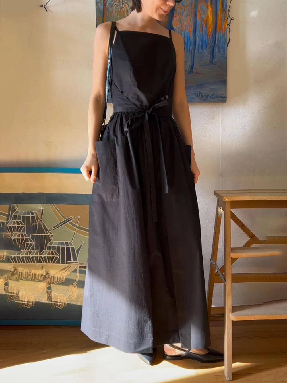 Lueur™ | Cepli Kuşaklı Minimal Elbise