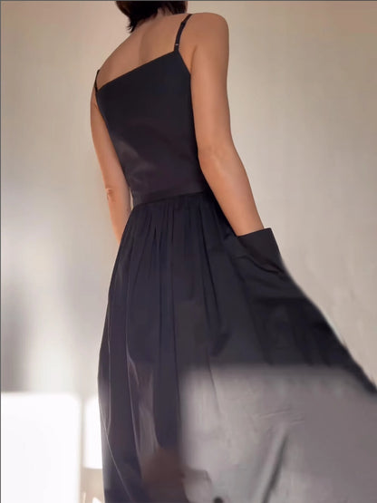 Lueur™ | Cepli Kuşaklı Minimal Elbise